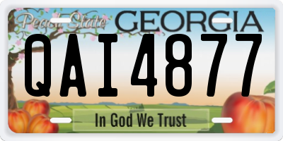 GA license plate QAI4877