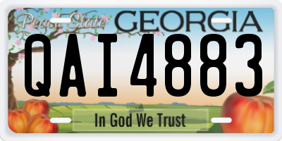 GA license plate QAI4883