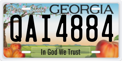 GA license plate QAI4884