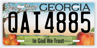 GA license plate QAI4885