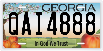 GA license plate QAI4888