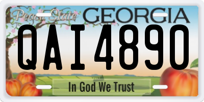 GA license plate QAI4890