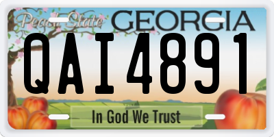 GA license plate QAI4891
