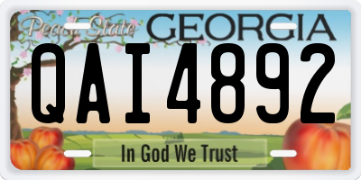GA license plate QAI4892