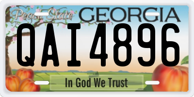 GA license plate QAI4896