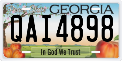 GA license plate QAI4898