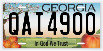 GA license plate QAI4900