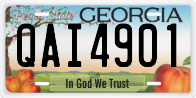 GA license plate QAI4901
