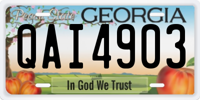 GA license plate QAI4903