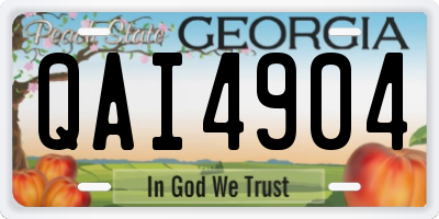 GA license plate QAI4904