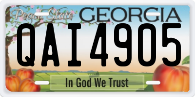 GA license plate QAI4905