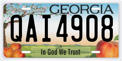 GA license plate QAI4908