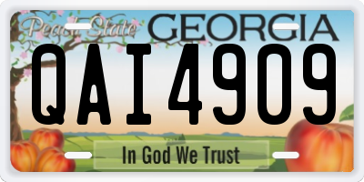 GA license plate QAI4909