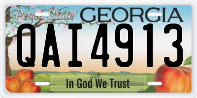 GA license plate QAI4913