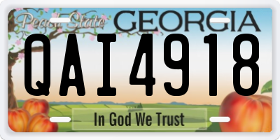 GA license plate QAI4918