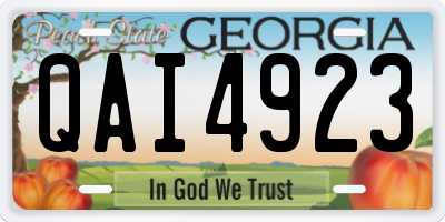 GA license plate QAI4923