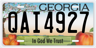 GA license plate QAI4927