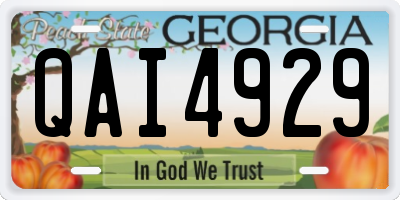GA license plate QAI4929
