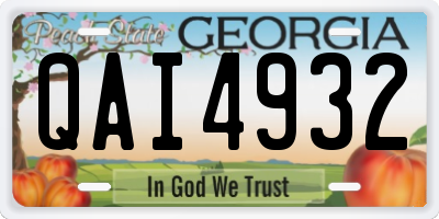 GA license plate QAI4932