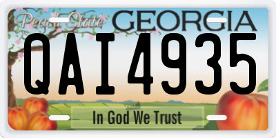 GA license plate QAI4935