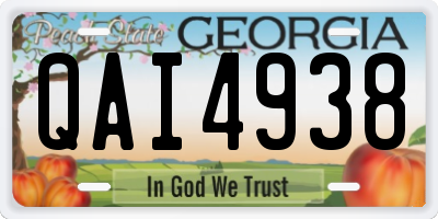 GA license plate QAI4938
