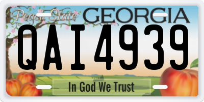 GA license plate QAI4939