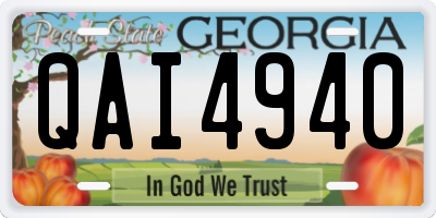 GA license plate QAI4940