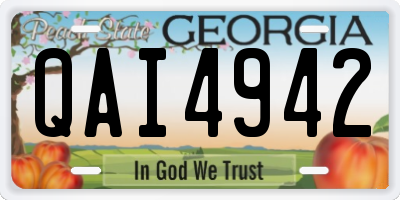 GA license plate QAI4942