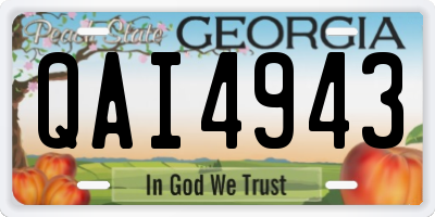 GA license plate QAI4943