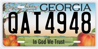 GA license plate QAI4948