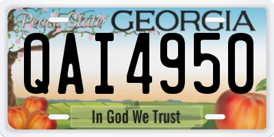 GA license plate QAI4950