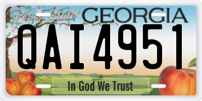 GA license plate QAI4951