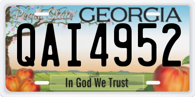 GA license plate QAI4952