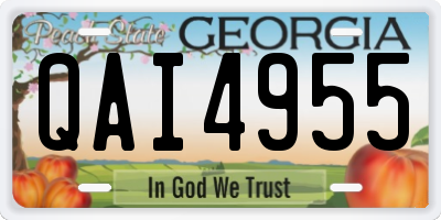 GA license plate QAI4955