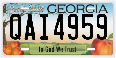 GA license plate QAI4959