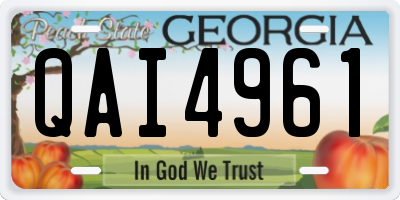 GA license plate QAI4961