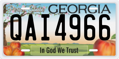 GA license plate QAI4966