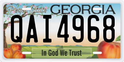 GA license plate QAI4968