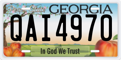 GA license plate QAI4970