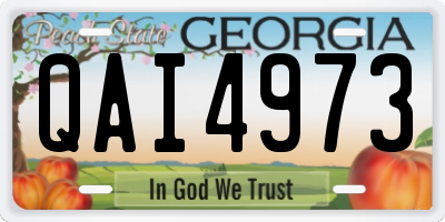 GA license plate QAI4973