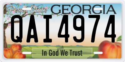 GA license plate QAI4974