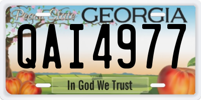 GA license plate QAI4977