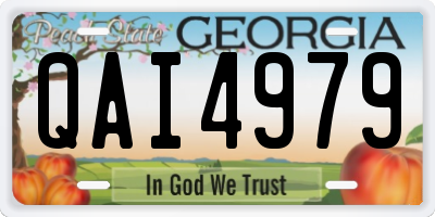 GA license plate QAI4979