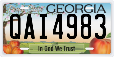 GA license plate QAI4983
