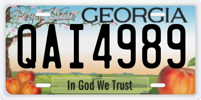 GA license plate QAI4989