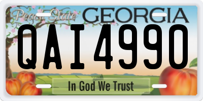 GA license plate QAI4990