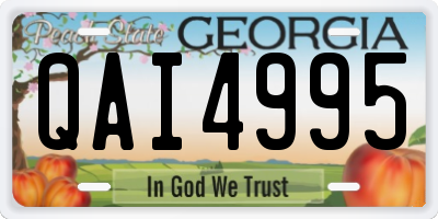 GA license plate QAI4995
