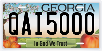 GA license plate QAI5000