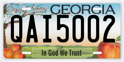 GA license plate QAI5002