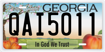 GA license plate QAI5011